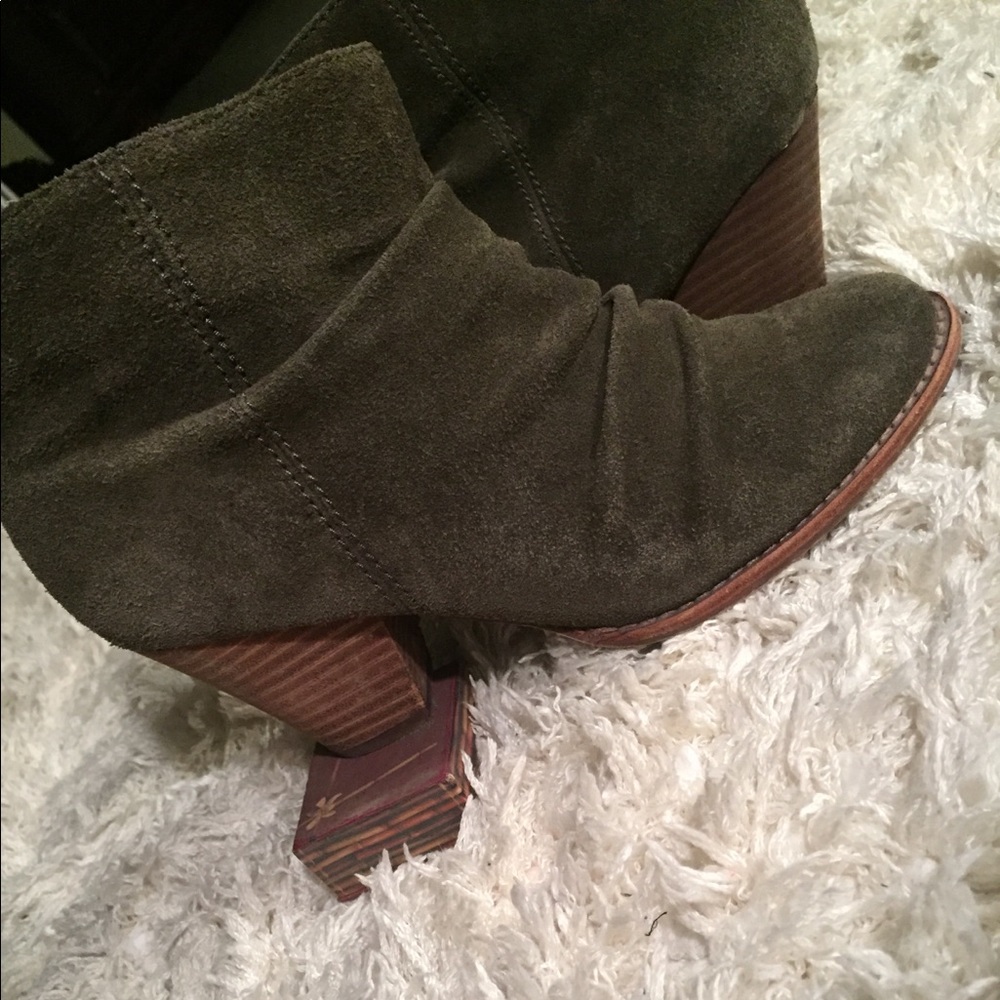 Olive ankle boots